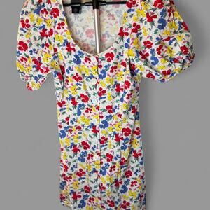 Rixo resolved white floral dress